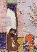 unknow artist Sultan Muhmud of Ghazni depicted as a young Safavid prince visiting a hermit